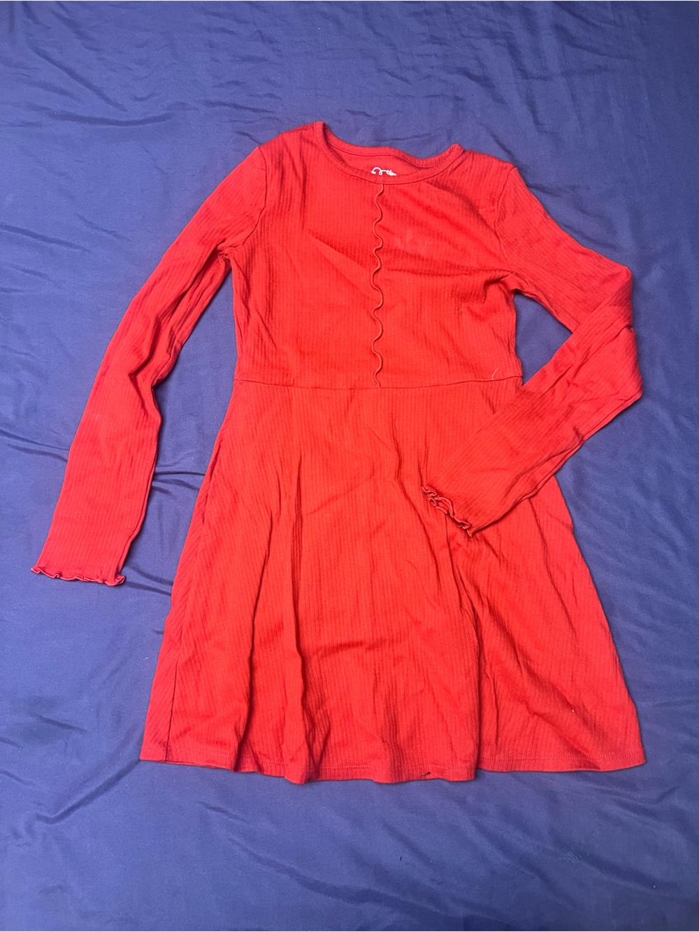 art class Red Ribbed Knit Top